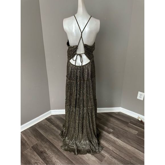 A.L.C. Kai Metallic Halter Maxi Dress - Picture 8 of 9